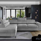 Wunderschöne Wohnlandschaft Laurence mit wunderschönem L-förmigen Sofa in der Farbe Grau
