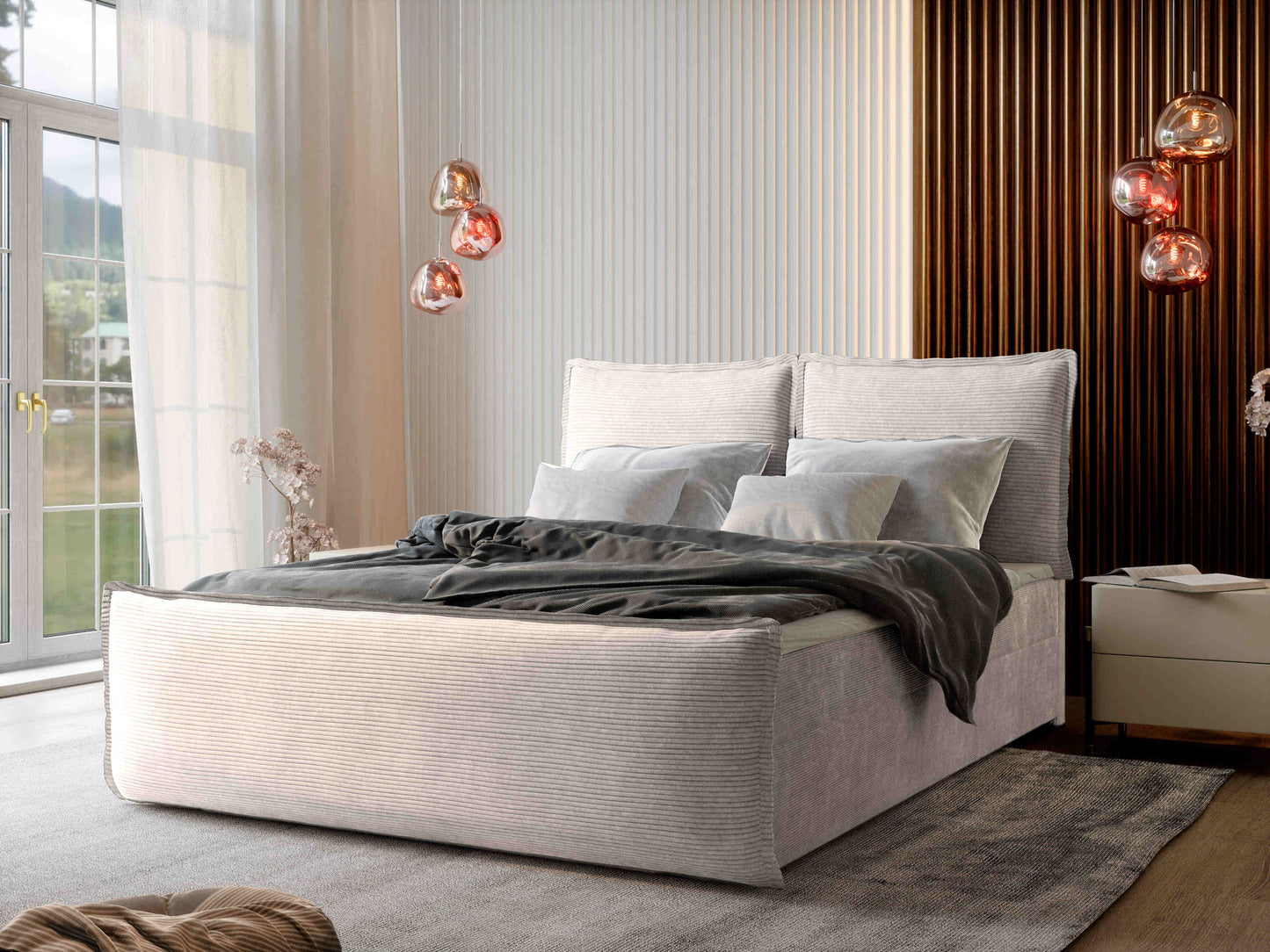 Wunderschönes Boxspringbett Monta in weißer Farbe
